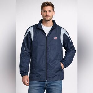 Sports Illustrated Men’s XL Full Zip Navy Windbreaker Jacket SI Logo